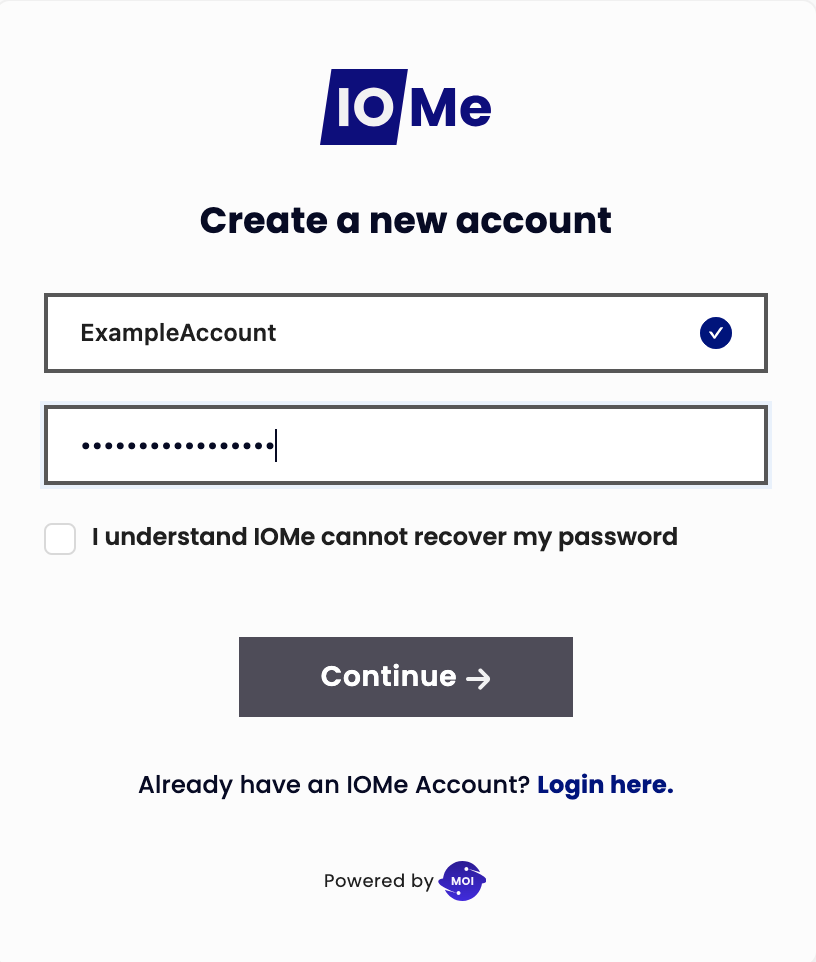 Login with IOMe